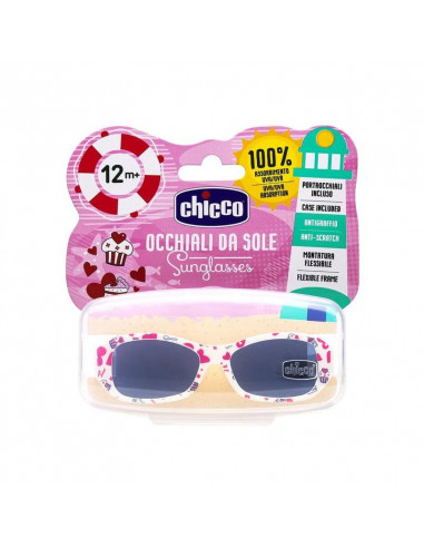 Chicco Gafas Solares Blancas Corazones 12M+