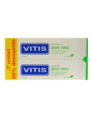 VITIS Aloe Vera Pasta Dentífrica 2 unidades x 150 ml