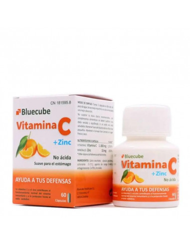 Bluecube Healthcare Vitamina C + Zinc, 60 cápsulas