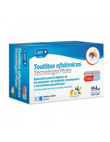 Care+ Toallitas Oftálmicas Tecnología Plata 30 Unidades
