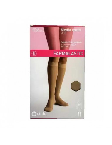 Farmalastic Media Corta Compresión Normal Beige, Talla Grande, Unidad