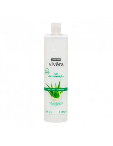 Acofar Vivera Gel Aloe Vera Vitamina E Dermatológico, 1 Litro