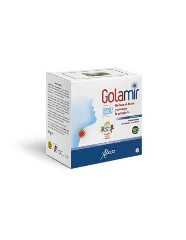 Aboca Golamir 2Act Comprimidos Alivio Dolor E Irritación De Garganta Y Cavidad Bucal, Sin Gluten, 20 comprimidos