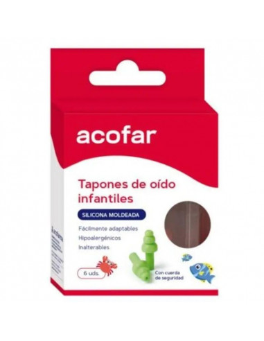 Acofar Tapones Oído Silicona Moldeable Infantil 6 unidades