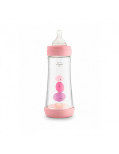 Chicco Biberón Perfect 5 +4 Meses Silicona Rosa 300 ml