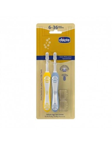 Chicco Bipack Cepillo De Dientes Indigo& Mustard 6-36M, 2 uds