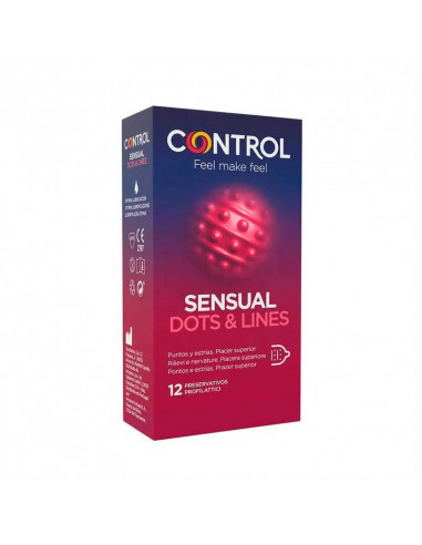 Control Preservativos Sensual Dots & Line 12 unidades