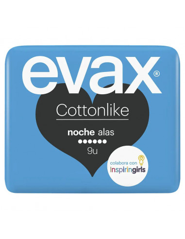 Evax Cottonlike Noche Compresas con Alas 9 unidades