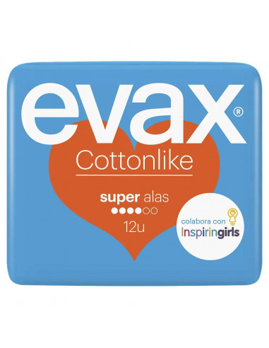 Evax Cottonlike Super Compresas con Alas 12 Unidades