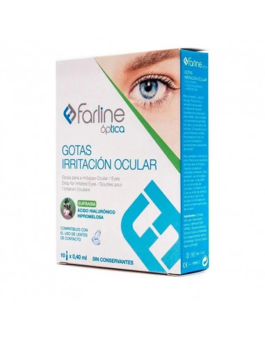 Farline Óptica Gottas Irritación Ocular Con Ácido Hiáluronico Hipromelosa, 10 X 0,40 Ml