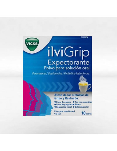 Ilvigrip Expectorante polvo para solución oral, 10 sobres