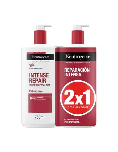 Neutrogena Pack Fórmula Noruega Loción Corporal Cica Reparación Intensa Para Piel Seca, 2 X 750 Ml