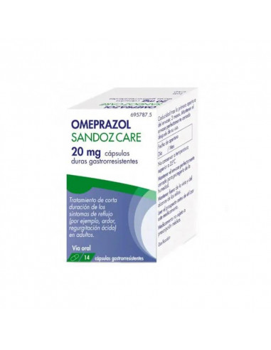 Omeprazol Sandoz Care Efg 20 mg, 14 Cápsulas Gastrorresistentes