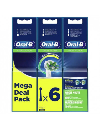 Oral B Braun Crossaction Cabezal De Cepillo, Pack De 6 Unidades