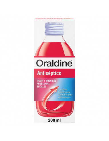 Oraldine Antiséptico, Colutorio de Uso Diario con Doble Poder Antibacterial, 200 ml