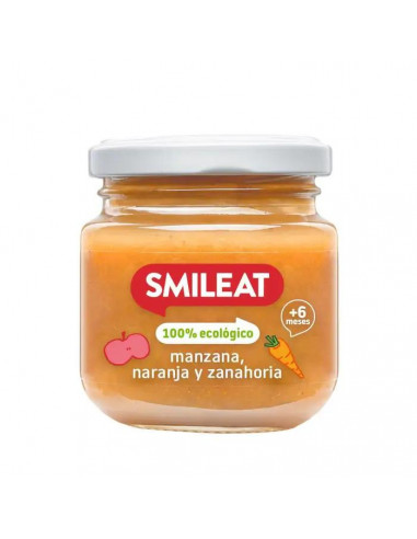 Smileat Tarrito Manzana, Naranja y Zanahoria 130 gr