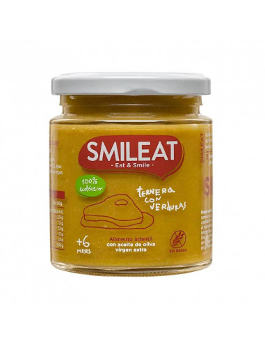 Smileat Tarrito Ternera con Verduras, 230 gr