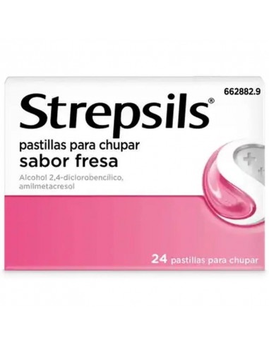 Strepsils Fresa, 24 Pastillas para Chupar