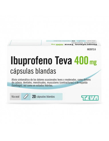 Ibuprofeno Teva 400 mg, 20 cápsulas Blandas