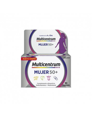 Multicentrum Mujer 50+ Complemento alimenticio Multivitamínico, 30 comprimidos