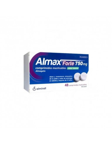 Almax 750 Mg Sabor Menta, 48 comprimidos masticables