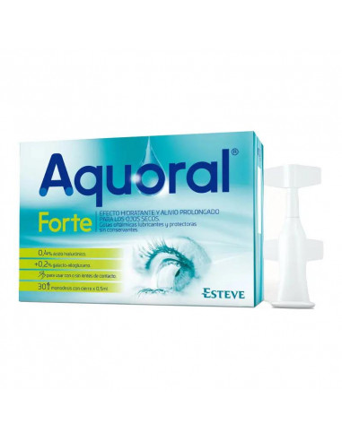 Aquoral Forte Gotas Oftálmicas Lubricantes, 30 Monodosis