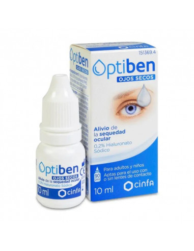 Cinfa Optiben Ojos Secos Gotas Sequedad Ocular, 10 ml