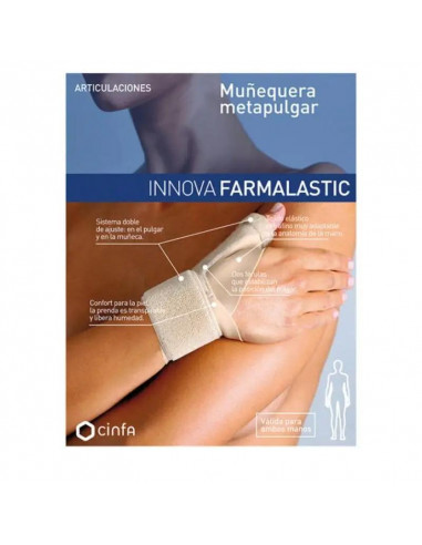 Farmalastic  Muñequera Metapulgar, Talla 1 Beige