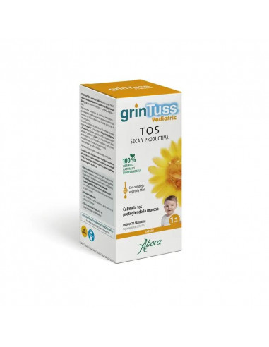 Aboca Grintuss Pediatric Jarabe Alivio De La Tos Seca Y Tos Productiva En Niños, Hidratación Y Eliminación Del Moco, 180 g