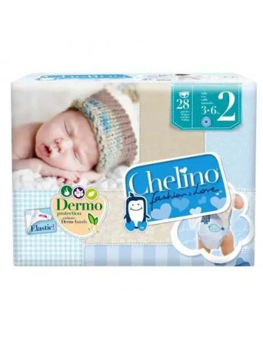 Chelino Love Pañal Talla 2 ( 3 a 6 Kg), 28 unidades