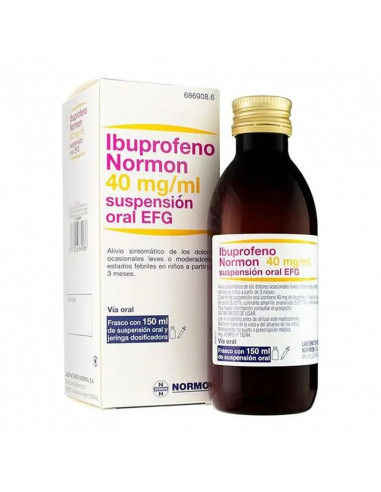 Normon Ibuprofeno Efg 40 Mg/Ml Suspensión Oral, 1 frasco 150 ml