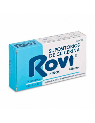 Rovi Supositorios De Glicerina Niños 1,375 G, 12 supositorios